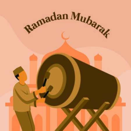 Ramadan Mubarak Greeting Square Postのイラスト素材