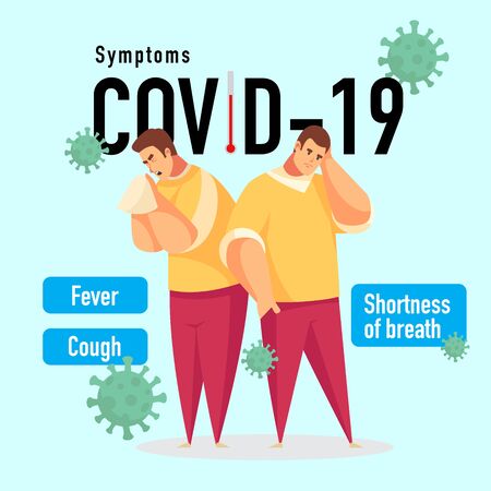 Symptoms of Covid-19のイラスト素材