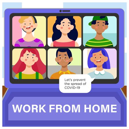 an illustration for work from homeのイラスト素材