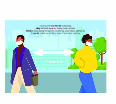 An illustration for social distancingのイラスト素材
