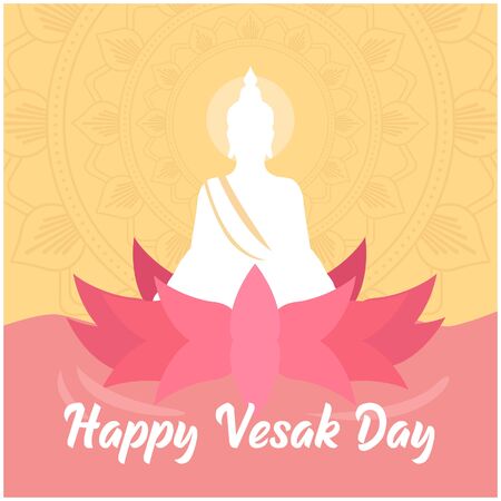 A greeting poster for Vesak Dayのイラスト素材