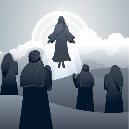 The poster of ascension day with vector illustration styleのイラスト素材
