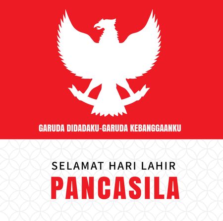 Poster of Pancasila Day with vector illustrationのイラスト素材