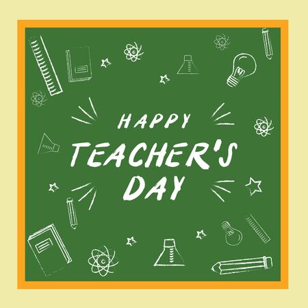 Poster Happy Teacher's Dayのイラスト素材