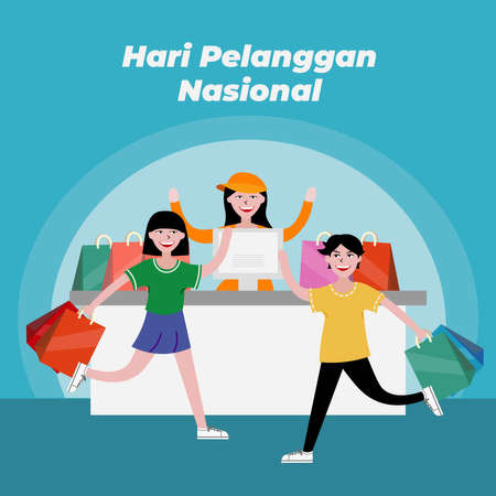 Poster National Customer Day with Vector Illustrationのイラスト素材