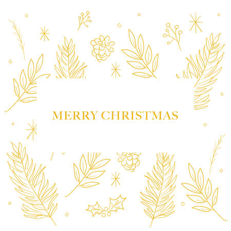 Line art designed for Christmas holidays and occasions.のイラスト素材