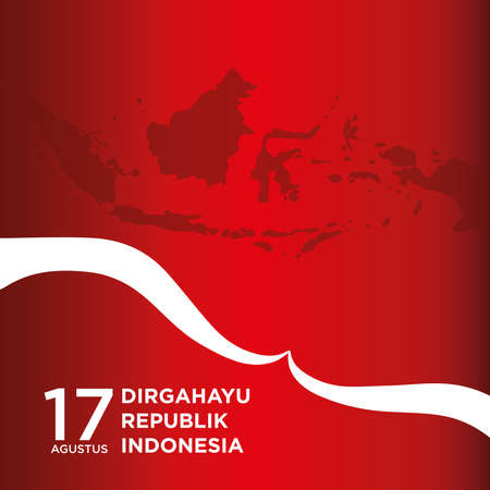 17 Agustus Dirgahayu Republik Indonesia. Translate: August 17 Indonesia Republic Independence Dayのイラスト素材