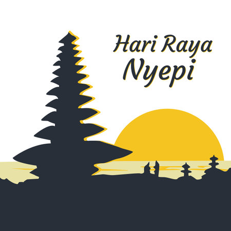 bali silent day with a sunset backgroundのイラスト素材