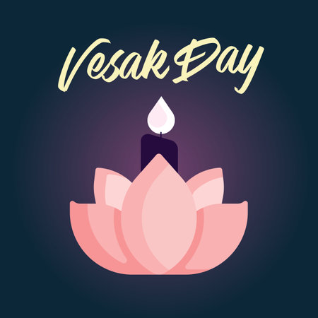 vesak day with blue backgroundのイラスト素材