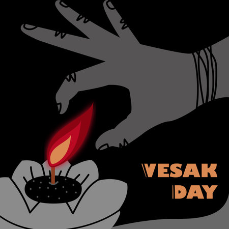 Hari Raya Waisak / Vesak Dayのイラスト素材