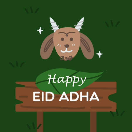 Selamat Idul Adha / Happy Eid Adha Greeting Posterのイラスト素材
