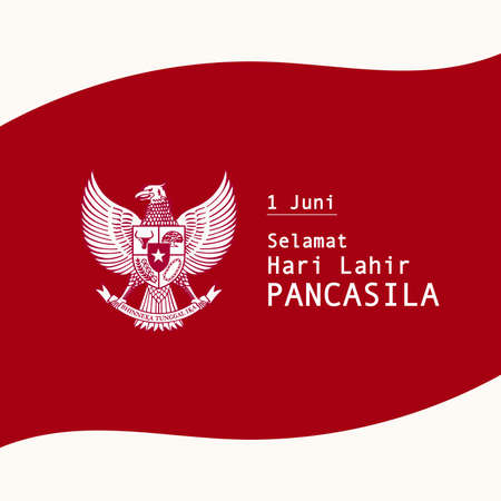 Selamat Hari Lahir Pancasila - 1 Juniのイラスト素材