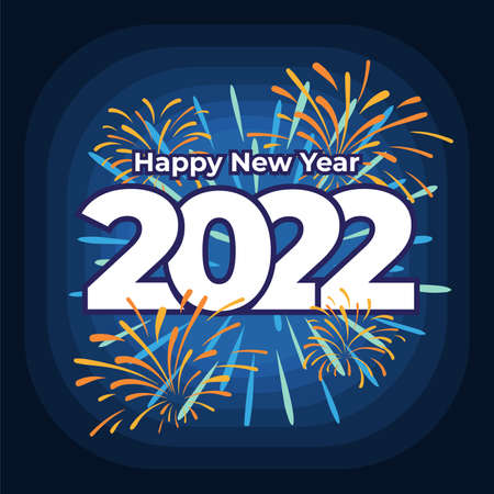 Happy New Year 2022 Poster Vectorのイラスト素材