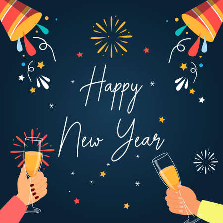 New Year Greetings Illustrationのイラスト素材