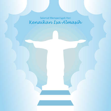 Hari Kenaikan Isa Almasih - Ascension Day with Blue Cloud Backgroundのイラスト素材
