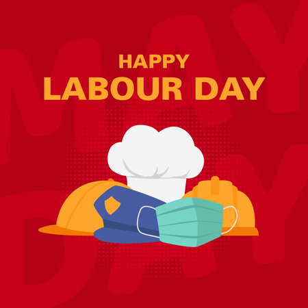 Happy International Labour Day Celebration - Happy Worker's Day: Maydayのイラスト素材