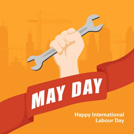 Happy International Labour Day Celebration - Happy Worker's Day: Maydayのイラスト素材