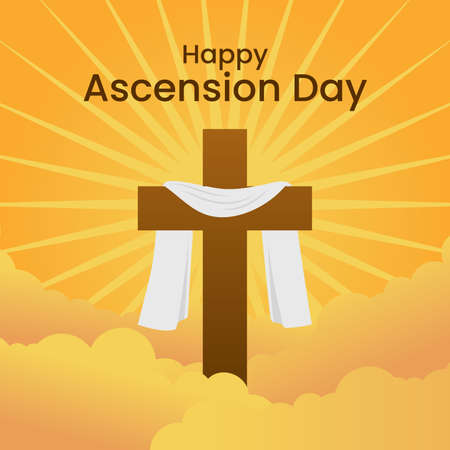 Happy Ascension Day of Jesus Christ (Hari Kenaikan Isa Almasih)のイラスト素材