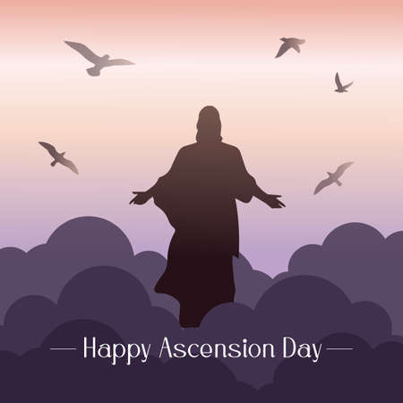 Happy Ascension Day of Jesus Christのイラスト素材