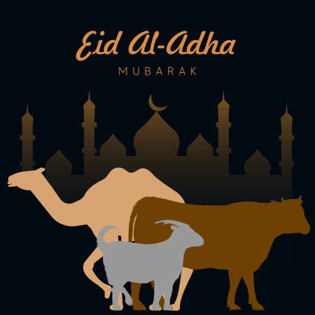 Eid Al-Adha Mubarak Greetings Card.のイラスト素材