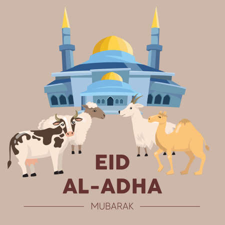 Eid Al-Adha Mubarak Greetings Card.のイラスト素材