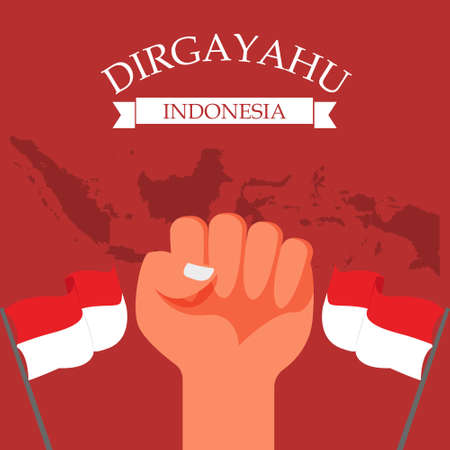 Indonesian Independence Day Greetings Card.のイラスト素材
