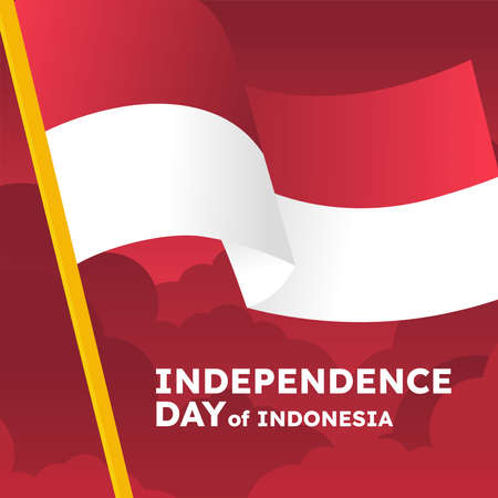 Independence Day of Indonesia Greetings Postのイラスト素材