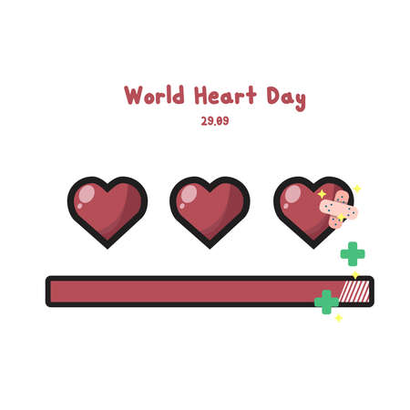 World Heart Day Social Media Postのイラスト素材