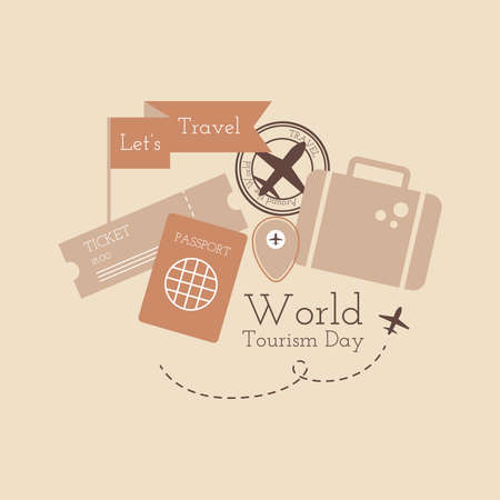 Vector Illustration for World Tourism Dayのイラスト素材