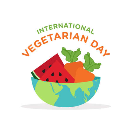 International Vegetarian Day Vector Illustrationのイラスト素材