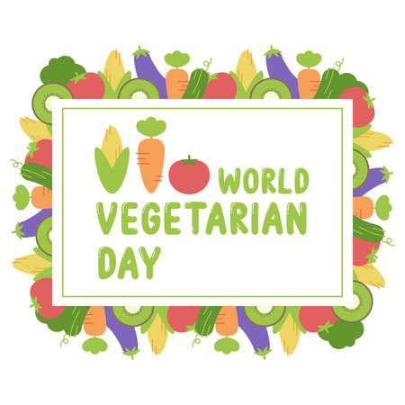 Vector Illustration dor World Vegetarian Dayのイラスト素材