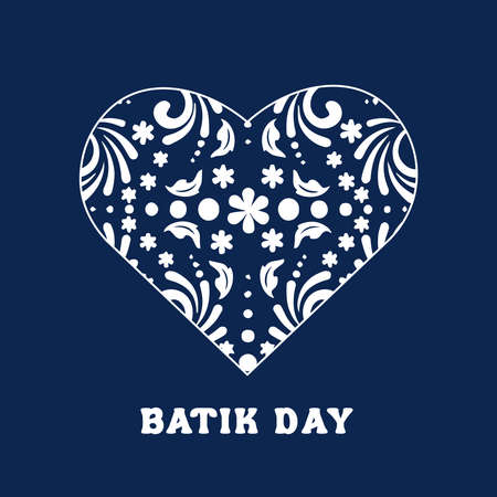 Happy Batik Day Indonesia Octoberのイラスト素材