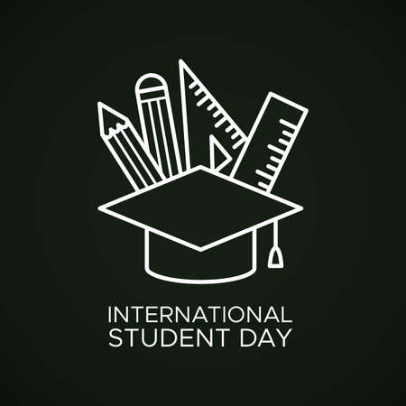 Vector Illustration for international Student Dayのイラスト素材