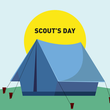 Illustration pour International World Scout's Day August - image libre de droit