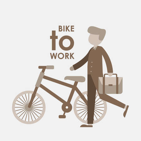 Vector Illustration for Bike to Work dayのイラスト素材