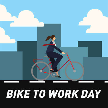 Bike to Work Vector Illustrationのイラスト素材