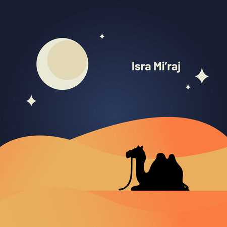 Isra Miraj Moon Muslim Islamic Celebrationのイラスト素材