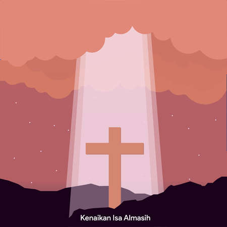 Hari Kenaikan Isa Almasih (Translation: The Ascension of Jesus Christ)のイラスト素材