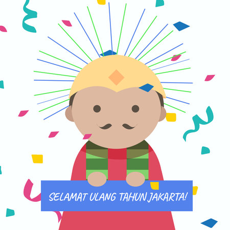 Selamat Ulang Tahun Jakarta (Translation: Happy Birthday Jakarta!)のイラスト素材