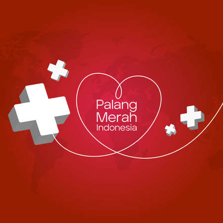 Vector Illustration dor Indonesia Red Crossのイラスト素材
