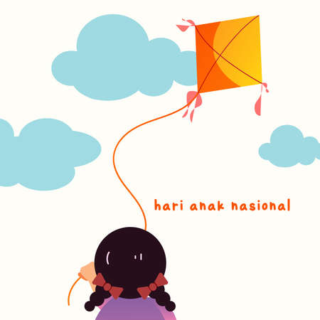 Hari Anak Nasional (Translation: National Children Day)のイラスト素材