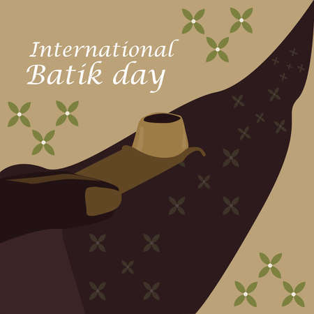 International Batik  Day Vector Illustration (Ilustrasi Vektor Hari Pangan Sedunia)のイラスト素材