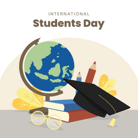 Vector Illustration for International Students Dayのイラスト素材