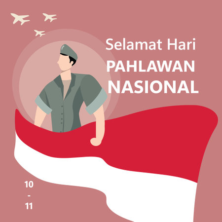 National Hero Vector Illustration (Vektor Hari Pahlawan)のイラスト素材