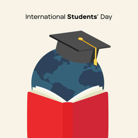 International Students Day Vector Illustration (Ilustrasi Vektor Hari Pelajar Sedunia)のイラスト素材