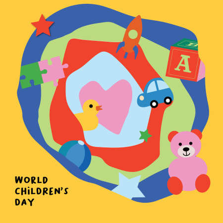 World Children's Day Vector Illustration (Ilustrasi Vektor Hari Anak Sedunia)のイラスト素材