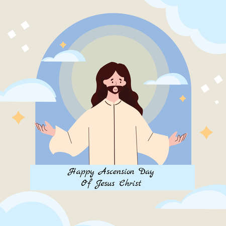 Ascension Day Vector Illustration (Ilustrasi Vektor Hari Kenaikan Isa Almasih)のイラスト素材