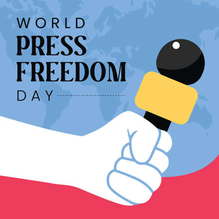Microphone Vector Illustration for World Press Freedom Dayのイラスト素材