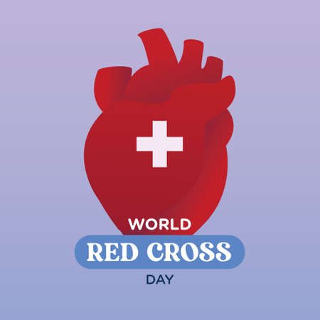 Medical Heart Vector Illustration for World Red Cross Dayのイラスト素材