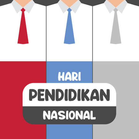 Indonesian School Uniform Vector Illustration for National Education Day (Hari Pendidikan Nasional)のイラスト素材